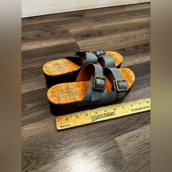 Kork-Ease Blue Slide Sandals with Buckle chunky boho platform - Picture 10 of 13